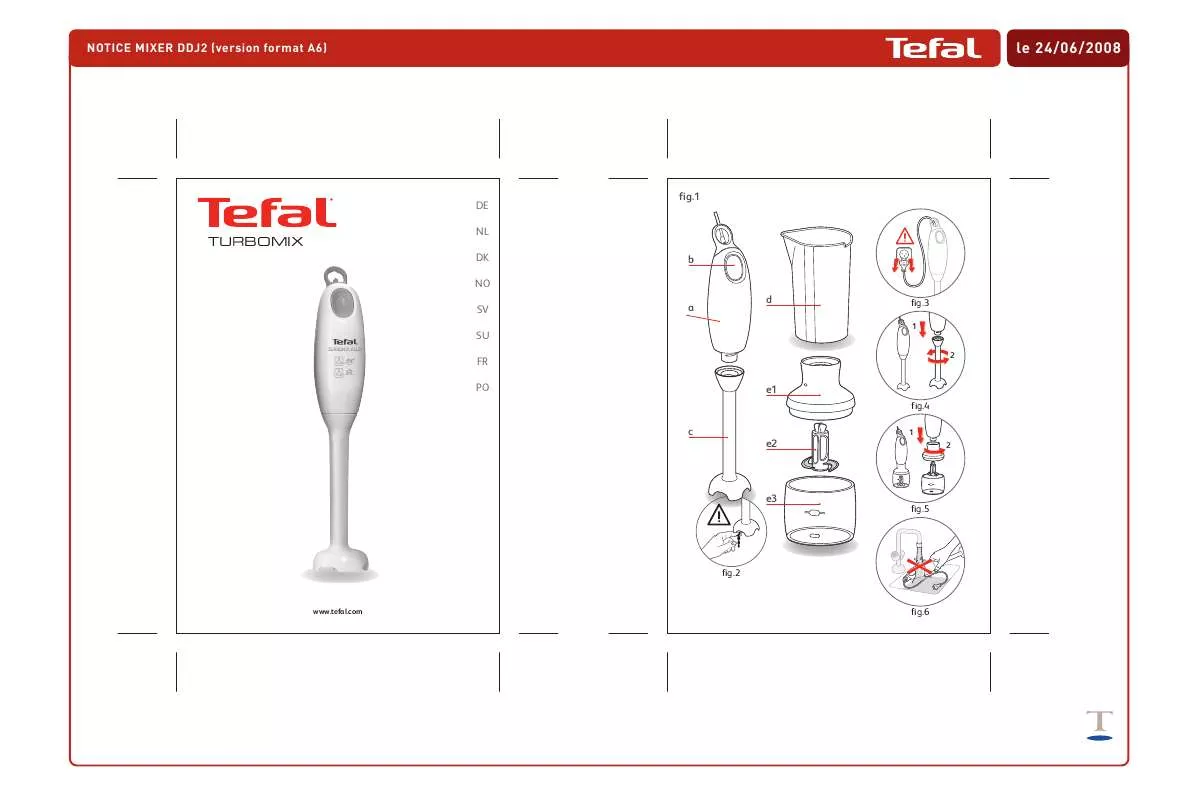 Mode d'emploi T-FAL DDJ206