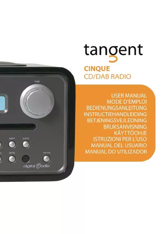 Mode d'emploi TANGENT CINQUE CD-DAB RADIO