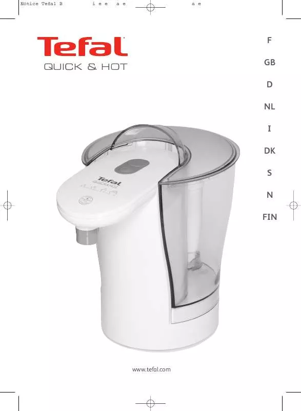 Mode d'emploi TEFAL QUICK HOT