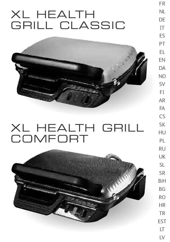 Mode d'emploi TEFAL XL HEALTH GRILL CLASSIC