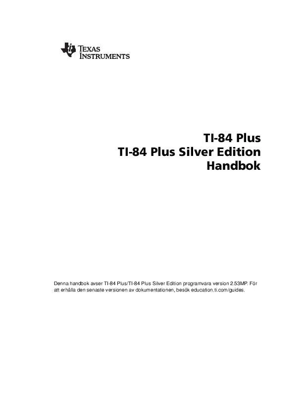 Mode d'emploi TEXAS INSTRUMENTS TI-84 PLUS SILVER EDITION