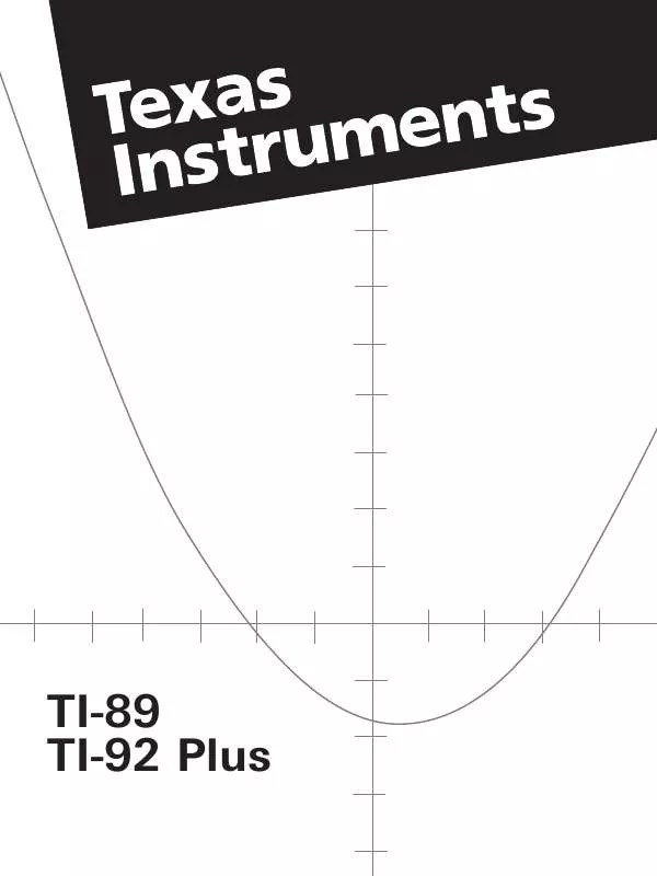 Mode d'emploi TEXAS INSTRUMENTS TI-89