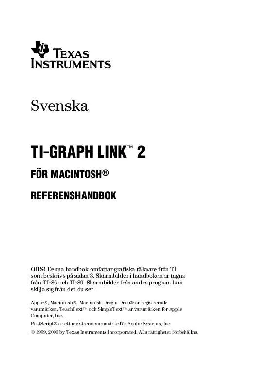 Mode d'emploi TEXAS INSTRUMENTS TI-GRAPH LINK 2