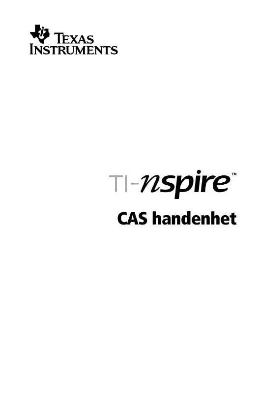 Mode d'emploi TEXAS INSTRUMENTS TI-NSPIRE CAS