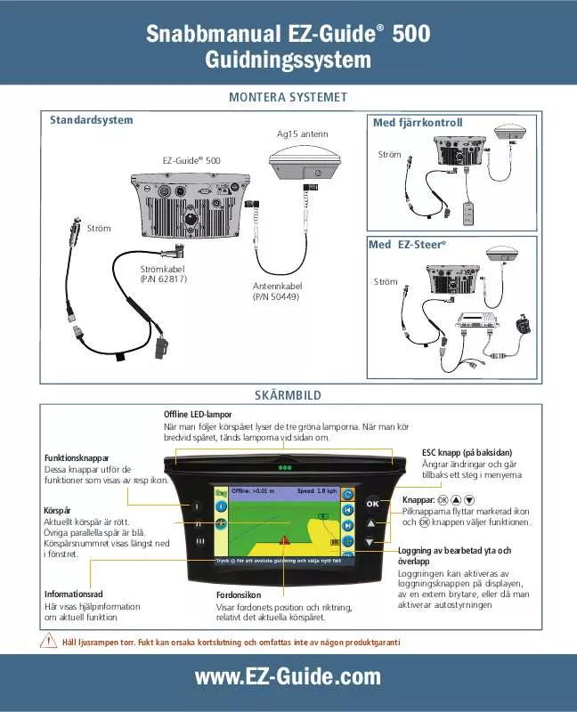 Mode d'emploi TRIMBLE EZ-GUIDE 500 LIGHTBAR GUIDANCE SYSTEM