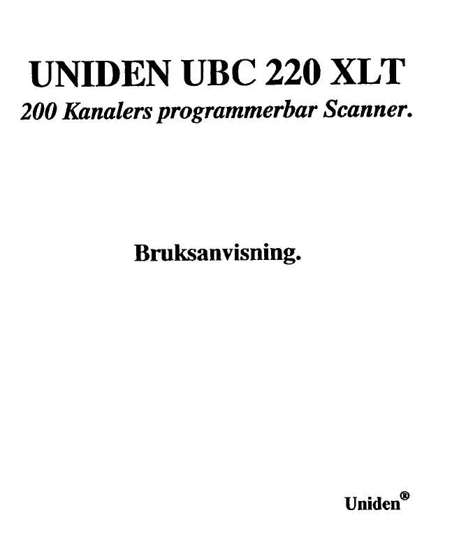 Mode d'emploi UNIDEN UBC 220 XLT