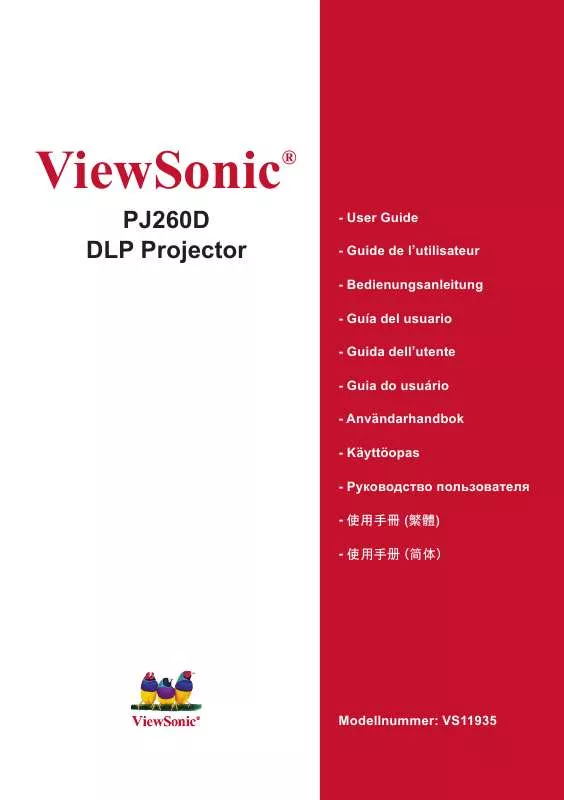 Mode d'emploi VIEWSONIC PJ260D