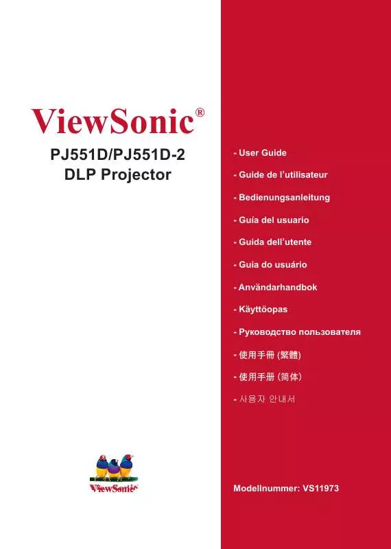 Mode d'emploi VIEWSONIC PJ551D-2