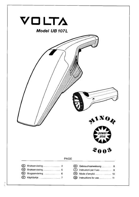 Mode d'emploi VOLTA UB107L