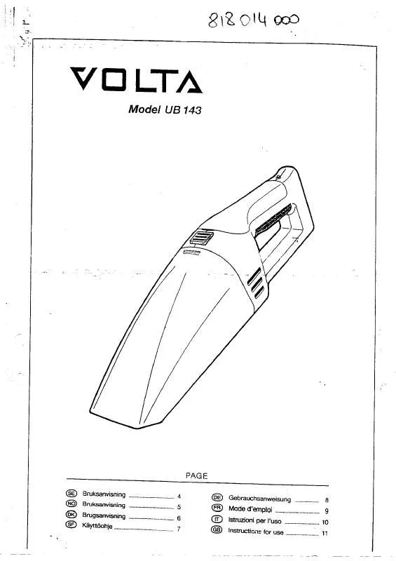 Mode d'emploi VOLTA UB143