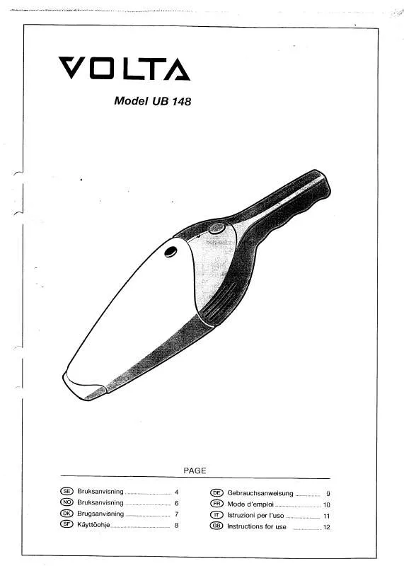 Mode d'emploi VOLTA UB158