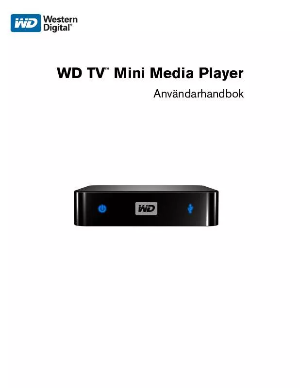 Mode d'emploi WESTERN DIGITAL TV MINI MEDIA PLAYER