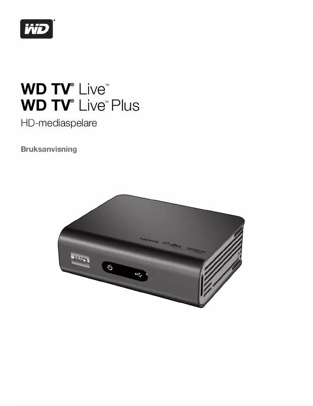 Mode d'emploi WESTERN DIGITAL WD TV LIVE MEDIA PLAYER