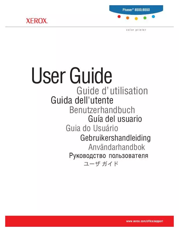 Mode d'emploi XEROX PHASER 8550