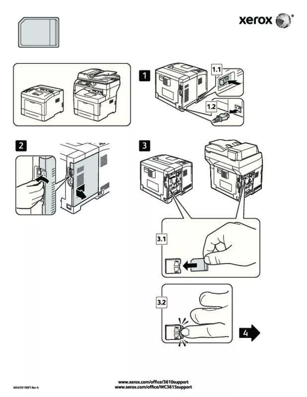 Mode d'emploi XEROX PHASER 3610