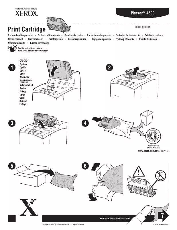 Mode d'emploi XEROX PHASER 4500