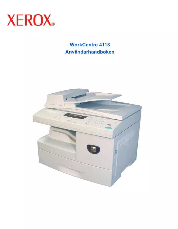 Mode d'emploi XEROX WORKCENTRE 4118