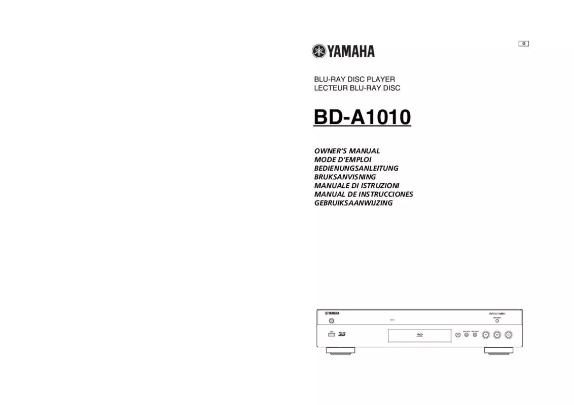 Mode d'emploi YAMAHA BD-A1010