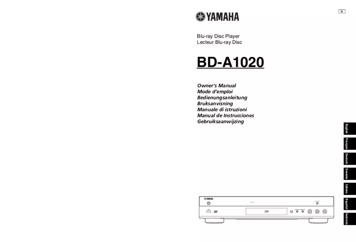 Mode d'emploi YAMAHA BDA1020