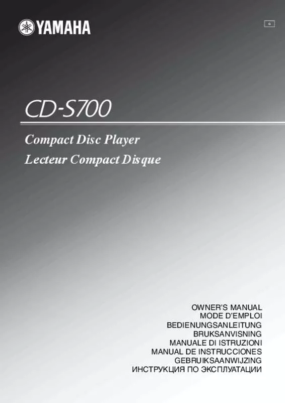 Mode d'emploi YAMAHA CDS700