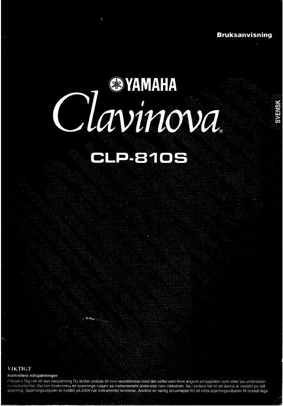 Mode d'emploi YAMAHA CLP-810S