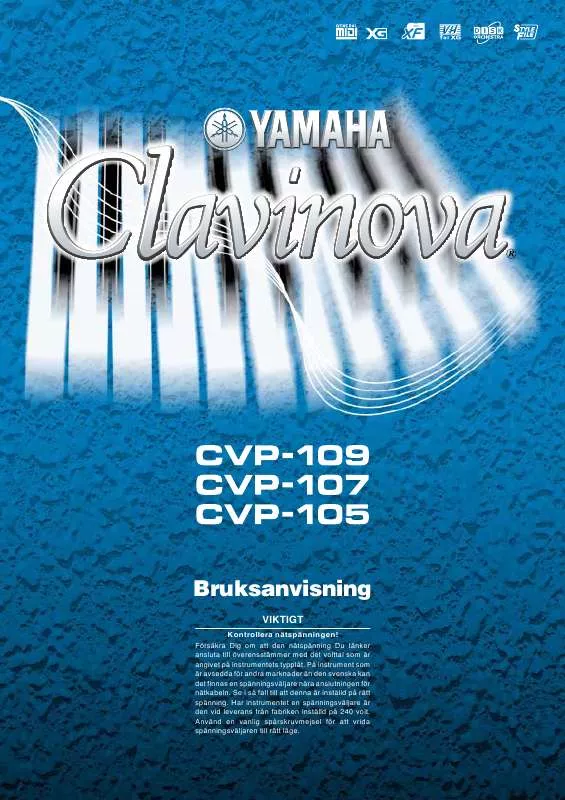 Mode d'emploi YAMAHA CVP-109/CVP-107/CVP-105