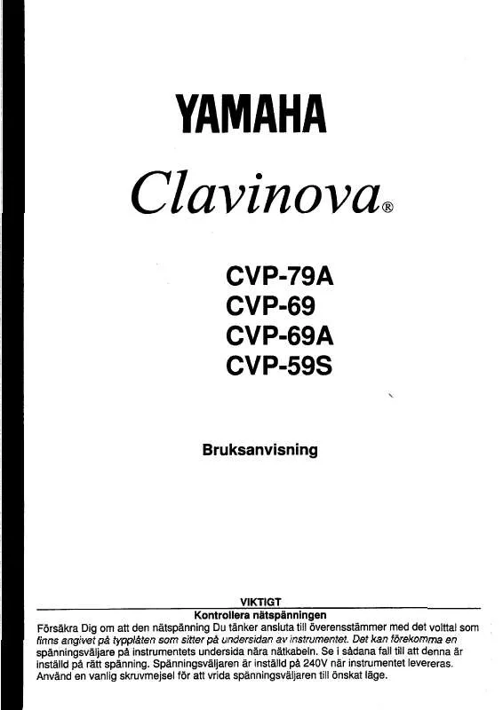 Mode d'emploi YAMAHA CVP-79A/CVP-69/CVP-69A/CVP-59S