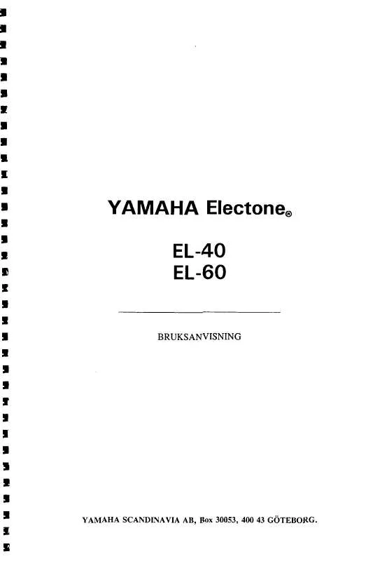 Mode d'emploi YAMAHA EL-60/EL-40