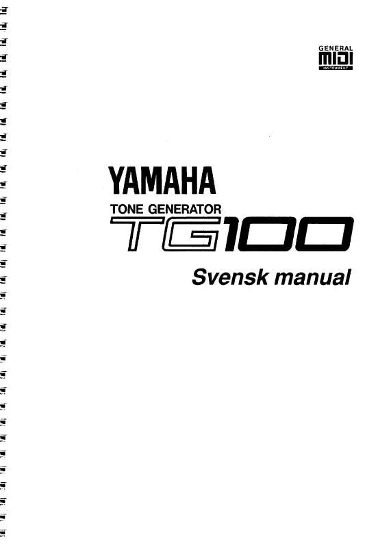 Mode d'emploi YAMAHA TG100