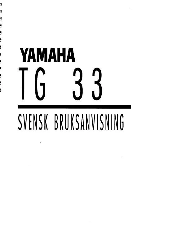 Mode d'emploi YAMAHA TG33