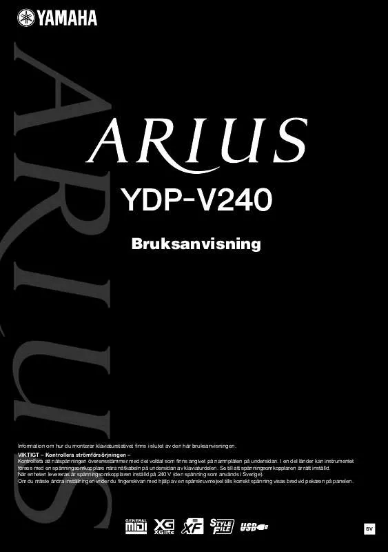 Mode d'emploi YAMAHA ARIUS YDP-V240