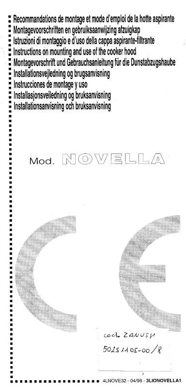 Mode d'emploi ZANKER NOVELLA60/2MBK