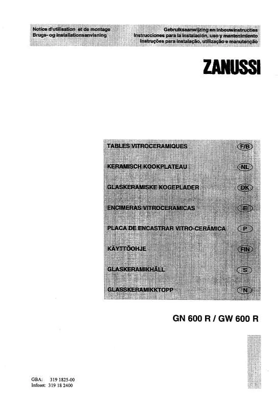 Mode d'emploi ZANUSSI GX600R