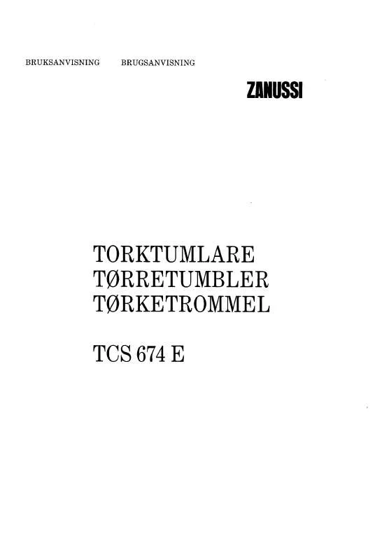 Mode d'emploi ZANUSSI TCS664E