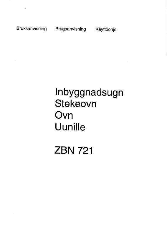 Mode d'emploi ZANUSSI ZBN721N