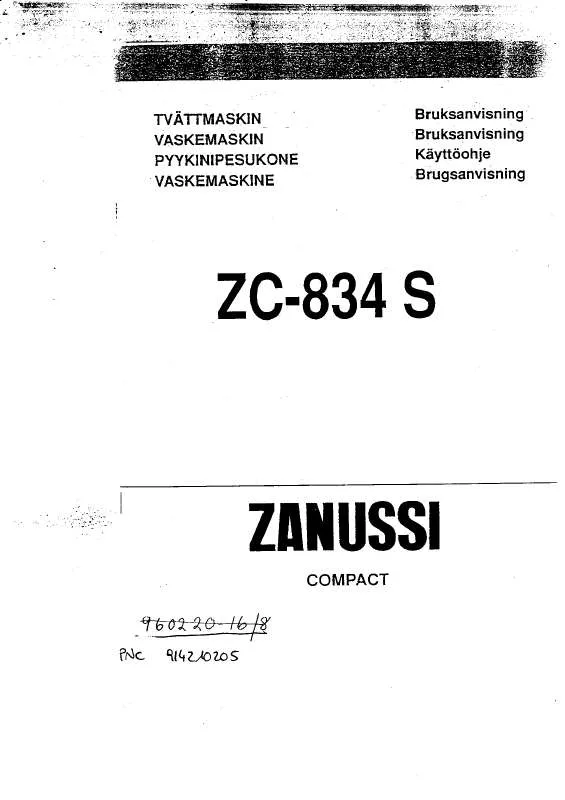 Mode d'emploi ZANUSSI ZC834S