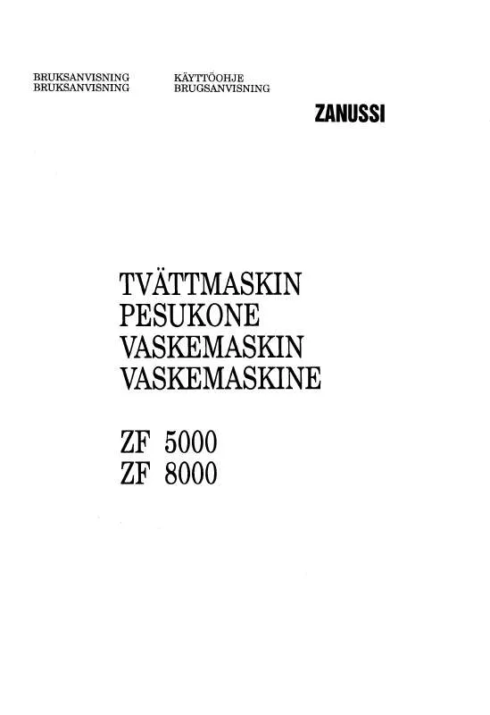 Mode d'emploi ZANUSSI ZF8000