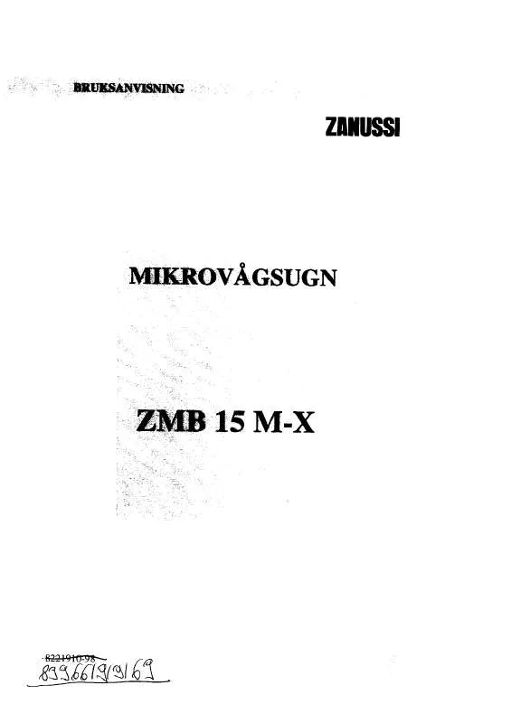 Mode d'emploi ZANUSSI ZMB 15 VMX X