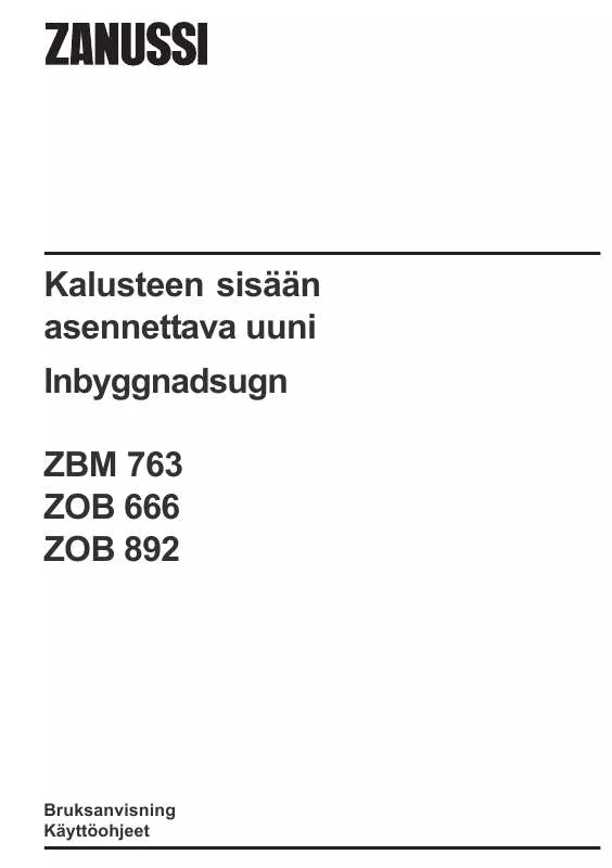 Mode d'emploi ZANUSSI ZOB668X
