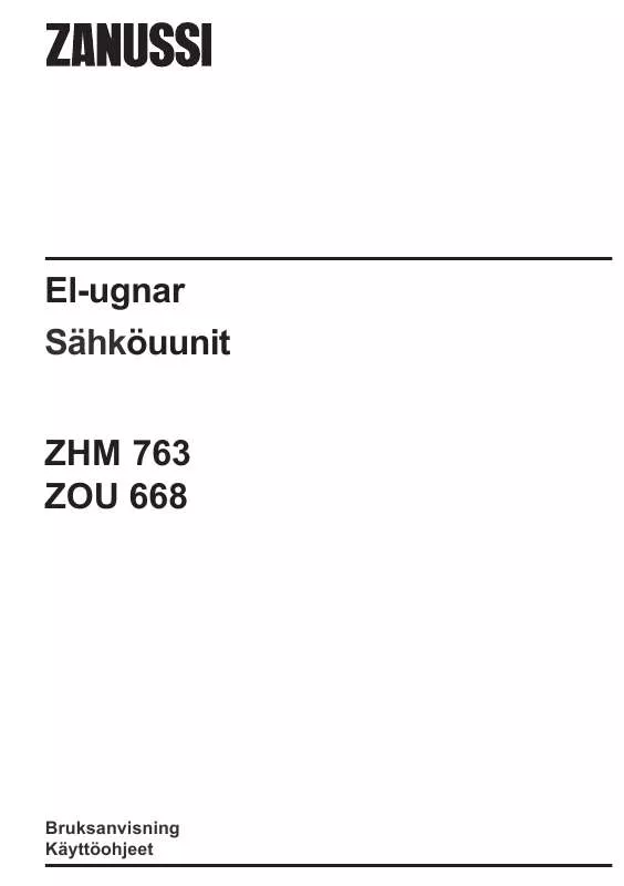 Mode d'emploi ZANUSSI ZOU668X