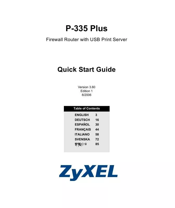 Mode d'emploi ZYXEL P-335 PLUS